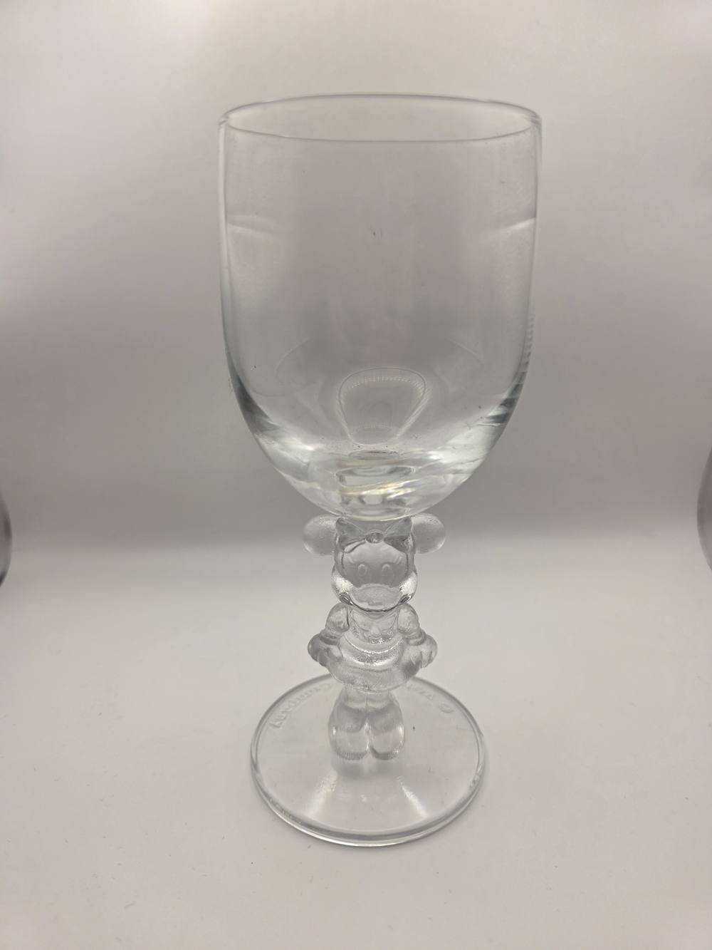 RARE Vintage Disney Minnie Mouse 3D Figural Stem Goblet Wine Glass